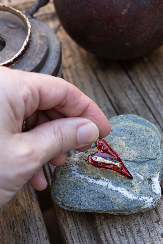 Guardiano Bronze Pendant - Red